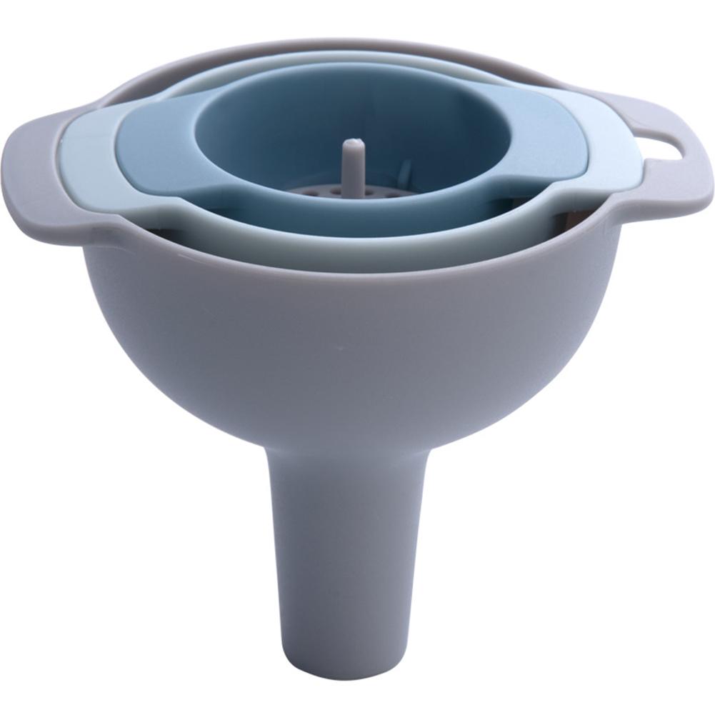 4 IN 1 Multi-function Canning Funnel Set Wide Mouth Plastic Funnel Filter Oil Pot Liquids Pour Oil